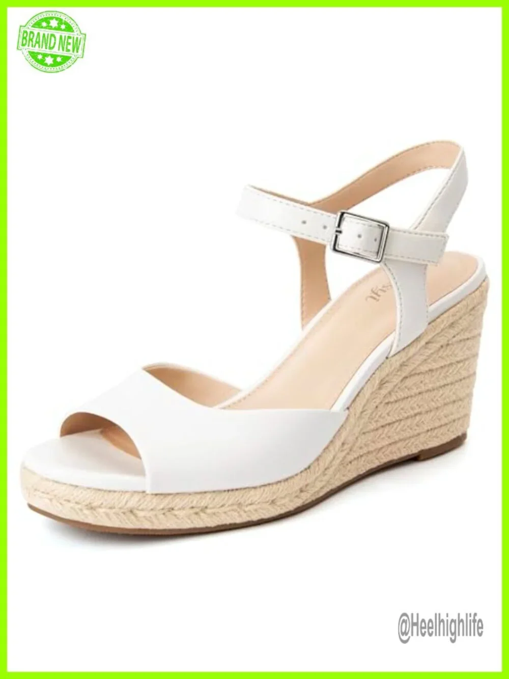 Women's Braided Espadrille Wedge Sandals, Ankle Strap Open Toe Buckle, PU Faux